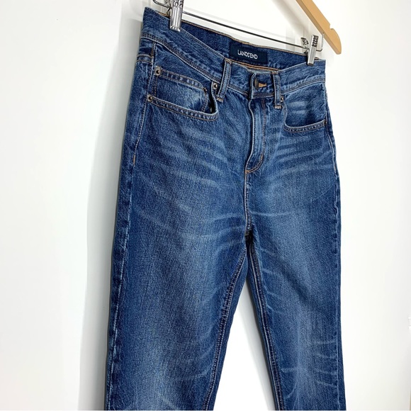 Lands’ End Straight Taper Medium Wash Classic Blue Jeans Mid To High Rise Size 2 - Picture 3 of 16